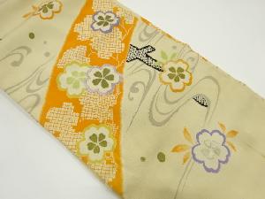 アンティーク　流水に桜模様刺繍名古屋帯（材料）